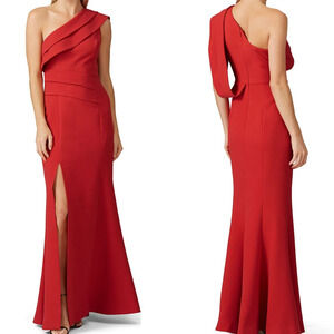 C/MEO Collective Red One-Shoulder Maxi Dress